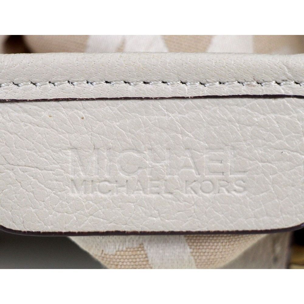 Michael Kors BEIGE GENUINE LEATHER LRG X-BODY SHOULDER BAG SATCHEL HANDBAG PURSE - Picture 10 of 15